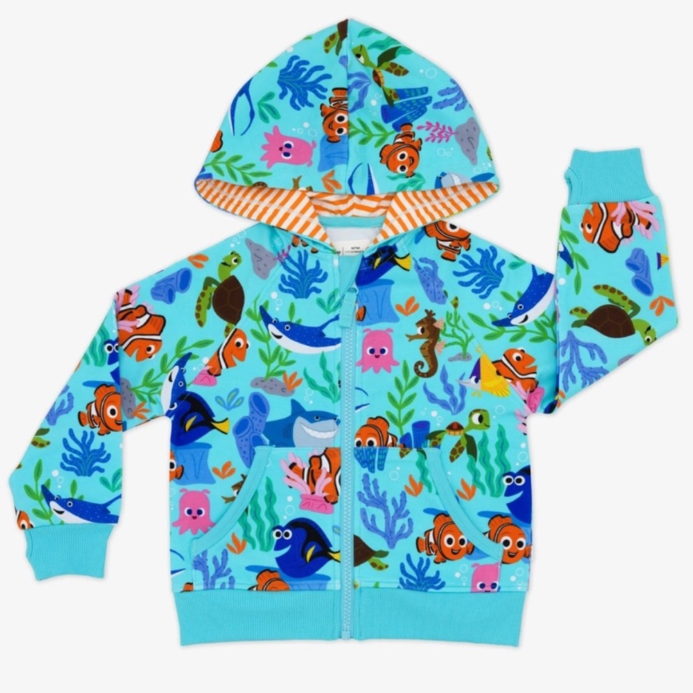 NWT Finding Nemo Reef Little Sleepies zip up hoodie